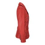 Trench mi-long en cuir véritable pour femme, couleur beige, noir, bleu sarcelle, vert - Knighthood Store