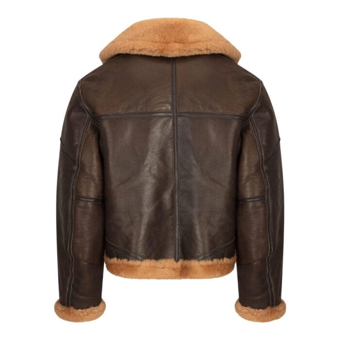 Giacca da aviatore da donna in vera pelle di pecora marrone con cintura in pelliccia di cammello, stile vintage, invernale, con cerniera - Knighthood Store