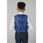 Boys 3 Piece Suit Blue Orange Check - Knighthood Store