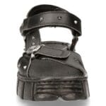 New Rock Boots BIOS120-V1 Unisex Metallic Schwarz Veganes Leder Sandale Punk Rock - Knighthood Store