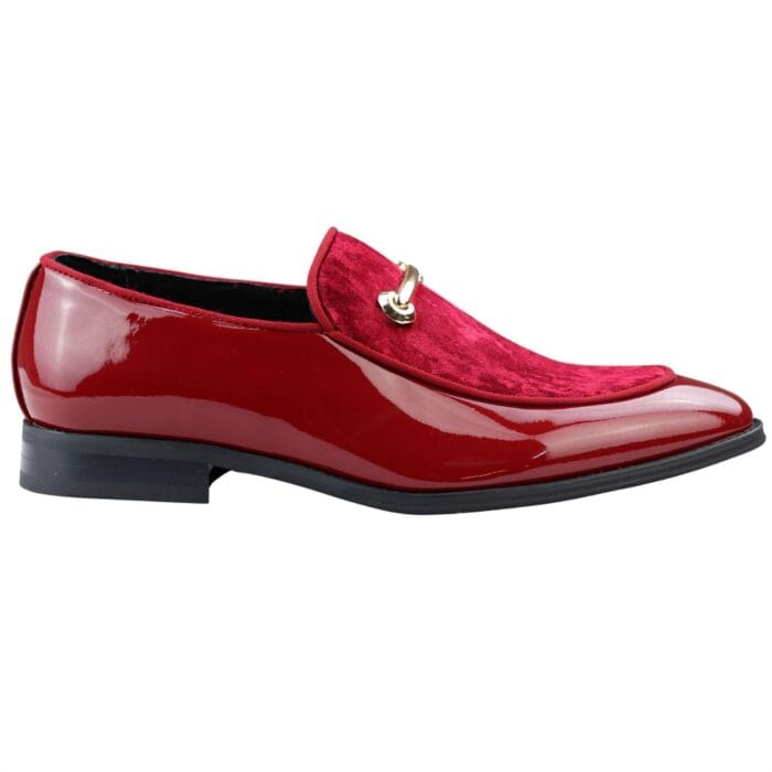Herren Mokassin Halbschuhe Ledergefüttert Slipper Samt Elegant Formeller Schuh Schwarz Blau Rot - Knighthood Store