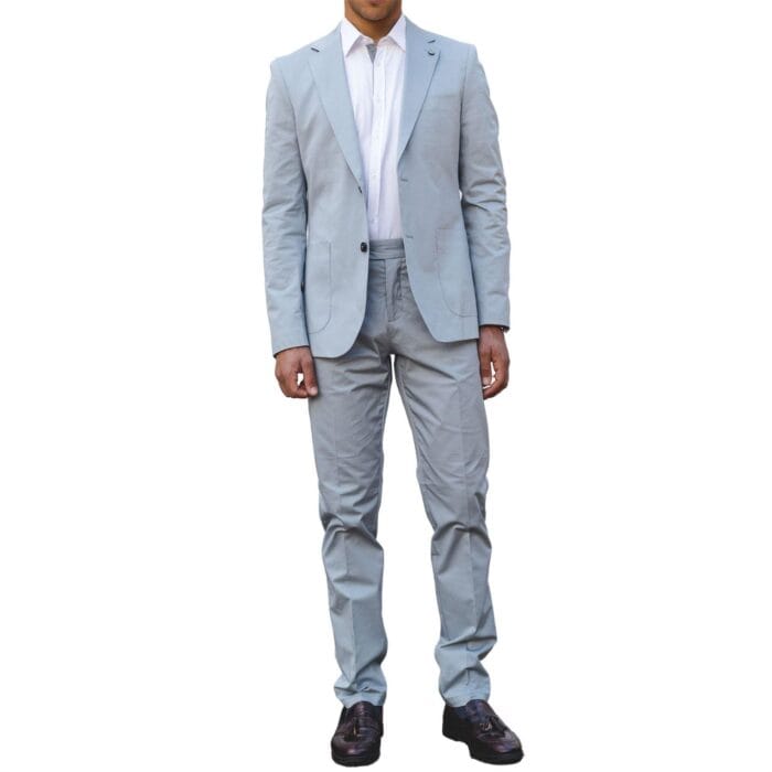 2-teiliger Herren-Sommeranzug, Hellblau, für Büro, Hochzeit, Smart Casual, klassische italienische Passform – Knighthood Store