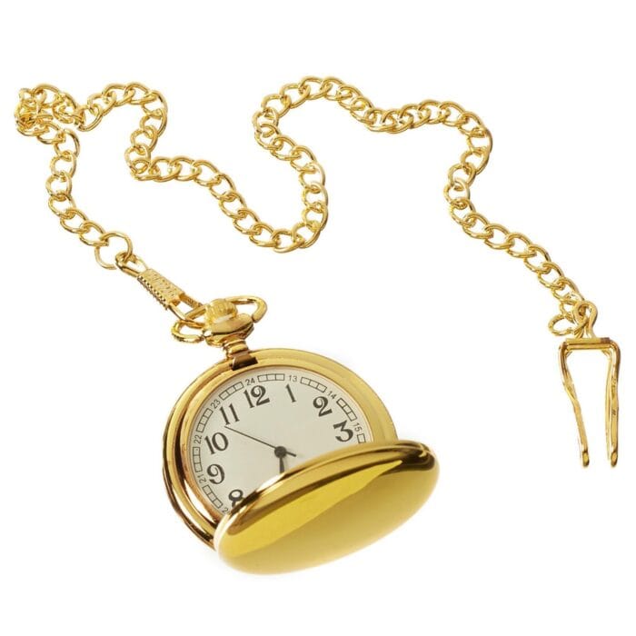 Orologio da tasca Blinders classico in argento e oro rosa degli anni '20 con catena vintage retrò - Knighthood Store