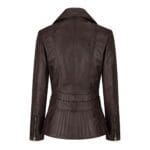 Trench mi-long en cuir véritable pour femme, couleur beige, noir, bleu sarcelle, vert - Knighthood Store