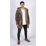 Chaqueta de piel de oveja auténtica para hombre, estilo clásico retro marrón - Knighthood Store