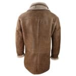 Mens 3/4 Duffle Jacket Real Sheepskin Long Smart Casual Button Zip Warm Coat - Knighthood Store