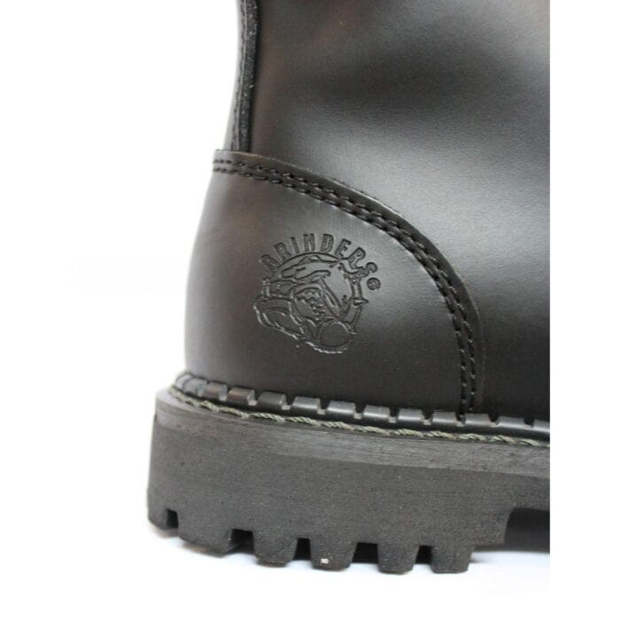 Stivali militari unisex in vera pelle, neri, stile Ginders Herald, punk rock, con punta in acciaio di sicurezza - Knighthood Store