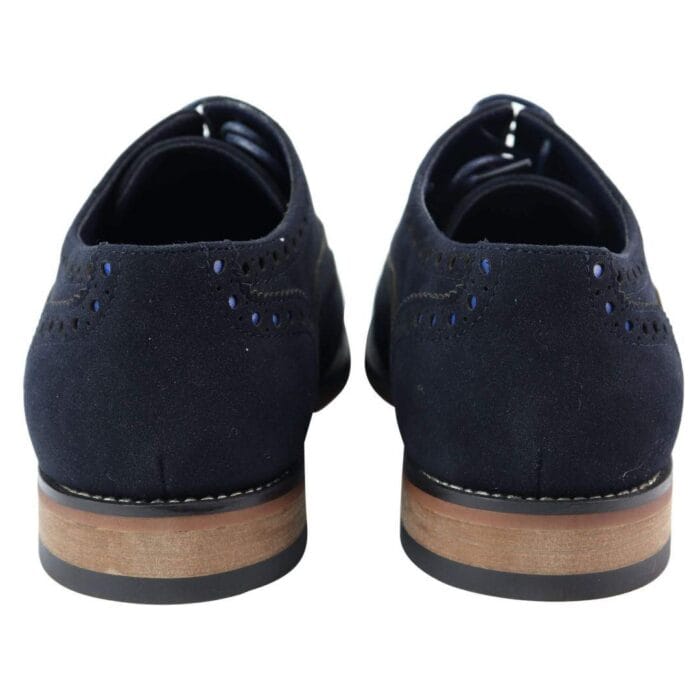 Scarpe brogue da uomo in vera pelle scamosciata e lacci, Gatsby Classic, anni '20, blu, marrone, vintage - Knighthood Store