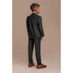 Boys 3 Piece Olive Green Check Suit Tweed Tailored Fit Wedding - Knighthood Store