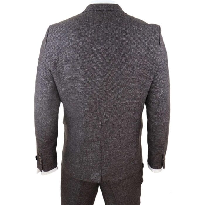 Abito da uomo in lana a 3 pezzi con gilet doppiopetto in tweed marrone anni '20 - Knighthood Store