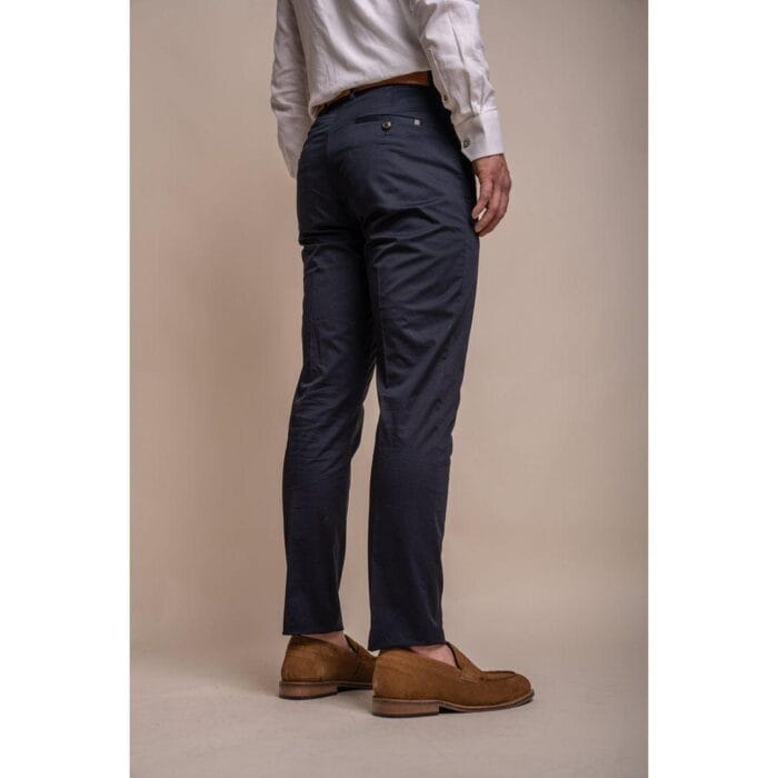 Traje azul marino de dos piezas para hombre, de algodón ligero - Knighthood Store