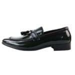 Mocassins pour homme en cuir verni doublés, à enfiler et à pampilles, chaussures habillées et habillées - Knighthood Store