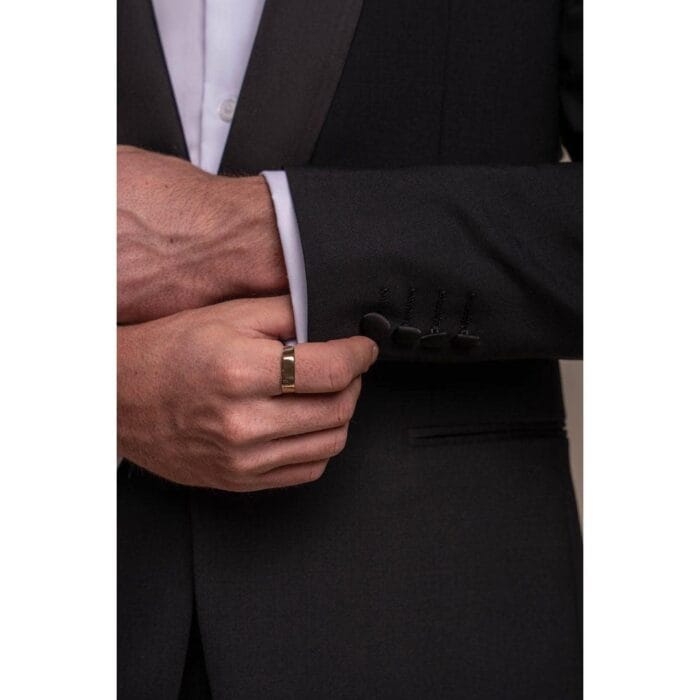 Smoking da uomo nero, 2 pezzi, con collo a scialle - Knighthood Store