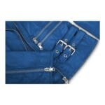 Giacca da motociclista da corsa in vera pelle blu morbida da donna e ragazza - Knighthood Store
