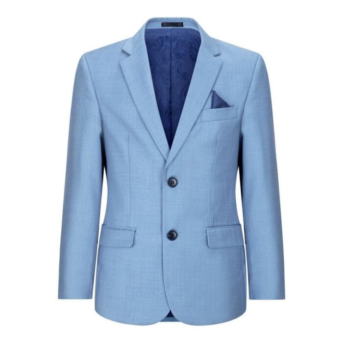 Boys 3 Piece Suit Sky Blue Light Wedding Party Christening Smart Formal - Knighthood Store