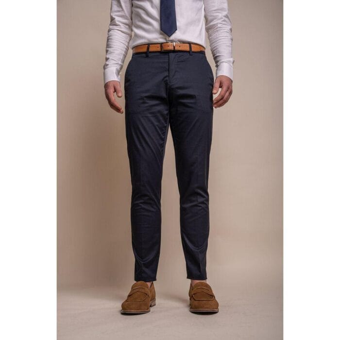 Traje azul marino de dos piezas para hombre, de algodón ligero - Knighthood Store