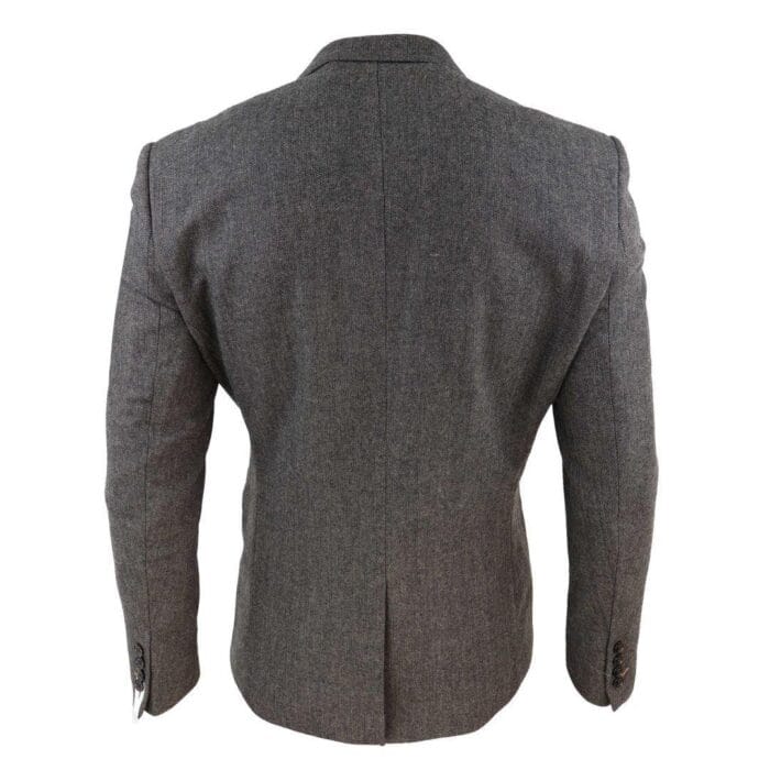 Giacca blazer in tweed a spina di pesce di lana Peaky Blinders da uomo, blu e marrone, vintage - Knighthood Store