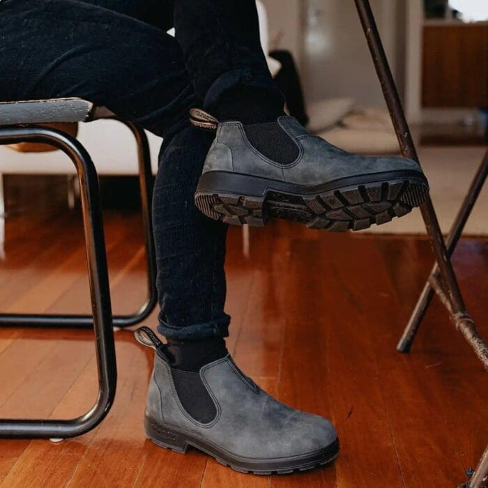 Blundstone 2035 Rustic Black - Stivali bassi in pelle stile retrò vintage slip-on - Knighthood Store