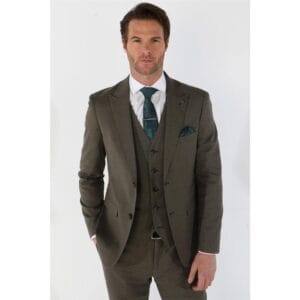 Traje de hombre de 3 piezas verde salvia, corte entallado, para boda de verano - Knighthood Store