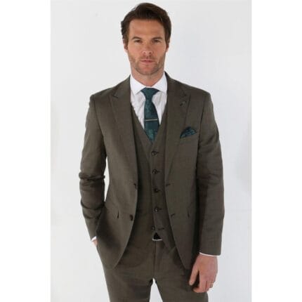 Men's Suit 3 Piece Sage Green Tailored Fit Summer Wedding - Knighthood Store