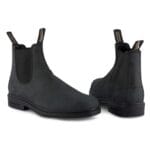 Bota Chelsea Blundstone 1308 de piel negra rústica con punta cincelada - Knighthood Store