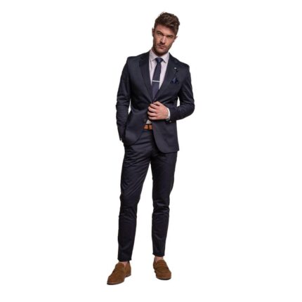Mens Navy 2 Piece Suit Lightweight Cotton - Knighthood Store