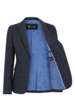 Blazer de tweed para mujer, chaqueta entallada de cuadros con espiga - Tienda Knighthood