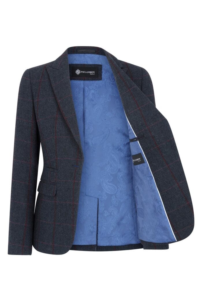 Blazer de tweed para mujer, chaqueta entallada de cuadros con espiga - Tienda Knighthood