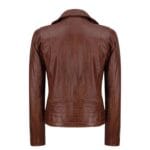 Ladies Women Genuine Real Leather Slim Fit Black Biker Jacket - Knighthood Store