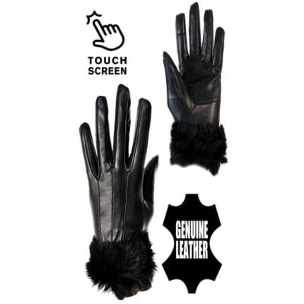 Guantes de invierno de piel auténtica para mujer, forrados con forro polar, cálidos, regalo para pantalla táctil - Knighthood Store
