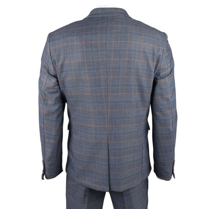 Herren-Blazer, Marineblau, kariert, klassischer Sportmantel, Schottenkaro, maßgeschneiderte Passform – Knighthood Store