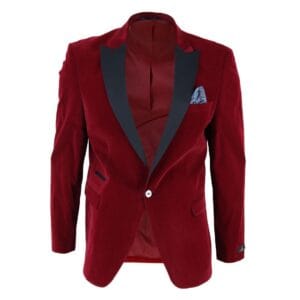 Mens Soft Velvet 1 Button Dinner Jacket Tuxedo Blazer Smart Casual Tailored Fit - Knighthood Store