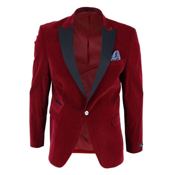 Mens Soft Velvet 1 Button Dinner Jacket Tuxedo Blazer Smart Casual Tailored Fit - Knighthood Store