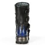 NEW ROCK 107-C5 Unisex Boots Black Blue Leather Skull Devil Gothic Punk Biker - Knighthood Store