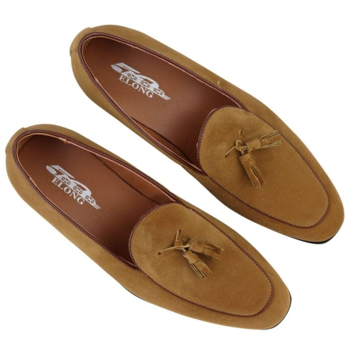 Herren Wildleder-Loafer, elegant, lässig, mit Quaste, Mokassins, Schlupfschuhe - Knighthood Store