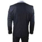 Costume de mariage 4 pièces pour homme, col châle, style vintage, noir et argent, avec cravate - Knighthood Store