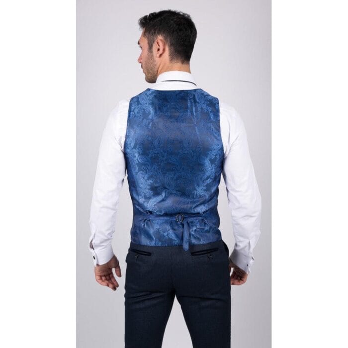Traje azul marino de 3 piezas para hombre, estilo ojo de pájaro, para boda, graduación, formal, elegante, clásico - Knighthood Store