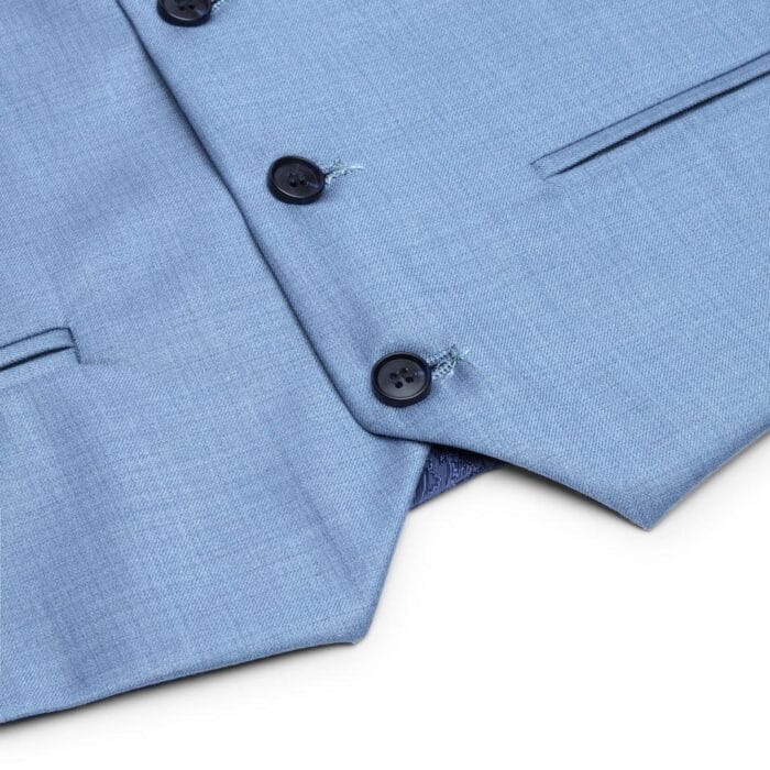 Boys 3 Piece Suit Sky Blue Light Wedding Party Christening Smart Formal - Knighthood Store