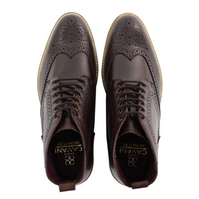 Botines Brouge informales elegantes para hombre, de cuero con cordones, estilo Peaky Blinders, años 20 - Knighthood Store