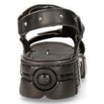 New Rock Boots BIOS120-V1 Unisex Metallic Schwarz Veganes Leder Sandale Punk Rock - Knighthood Store