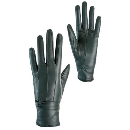 Guantes de piel auténtica para mujer con forro polar, suaves, cálidos y con lazo para conducir en invierno - Knighthood Store