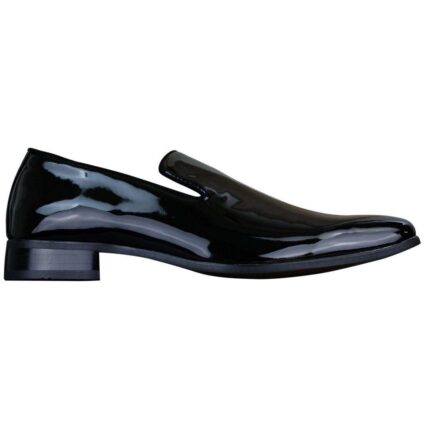 Mens Slip On Patent Shiny Driving Loafers Shoes Leather Smart Casual White Black - Knighthood Store