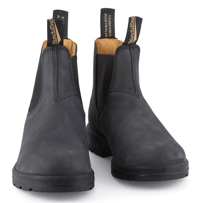 Blundstone 587 Rustikale schwarze Chelsea-Stiefeletten aus klassischem Leder - Knighthood Store