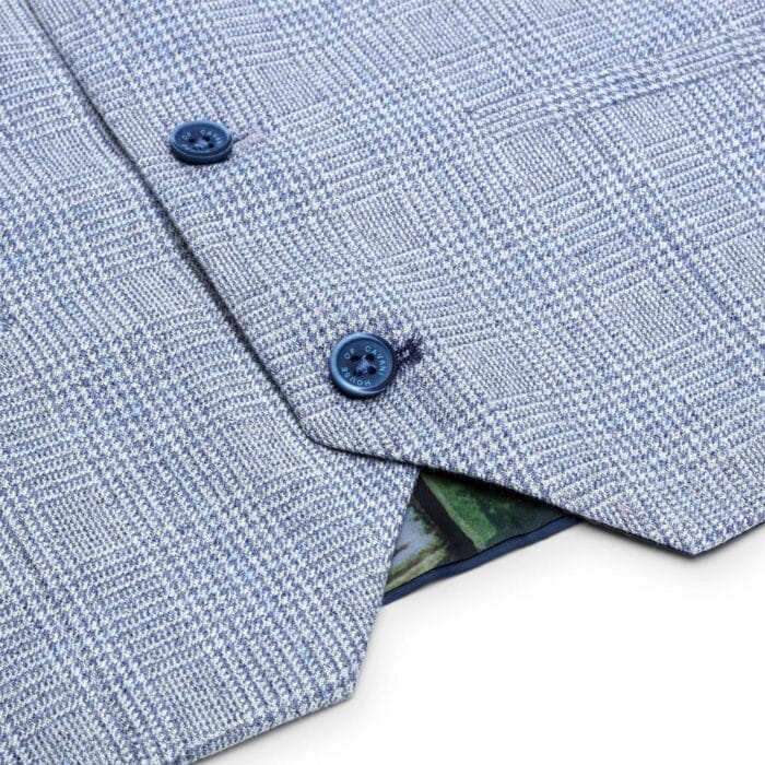 Traje de 3 piezas a cuadros para niño, tweed azul claro, corte entallado, para boda, clásico, estilo Peaky - Knighthood Store