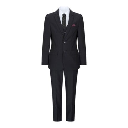 Traje completo de 3 piezas para niño, negro, a medida, clásico, para boda, luto, funeral - Knighthood Store