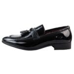 Mocassins pour homme en cuir verni doublés, à enfiler et à pampilles, chaussures habillées et habillées - Knighthood Store