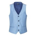 Boys 3 Piece Suit Sky Blue Light Wedding Party Christening Smart Formal - Knighthood Store