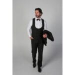 Chaleco negro cruzado de cuello redondo para hombre - Tienda Knighthood