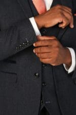 Men's Blazer Navy Blue Wool Blend Tweed Sport Coat Tailored Fit - Image 2