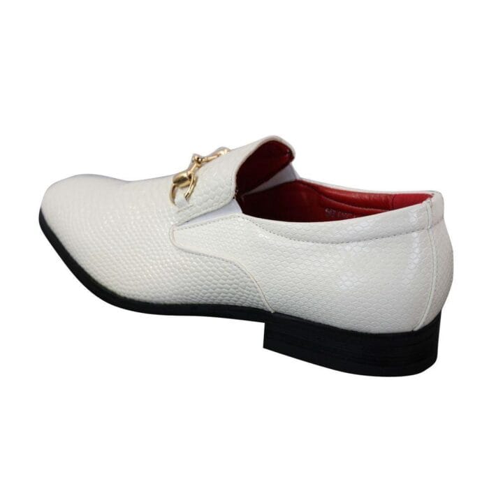 Herrenschuhe aus schwarzem Lackleder mit glänzender PU-Schlangen-Krokodilleder und goldener Schnalle - Knighthood Store